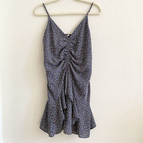 Lottie Moss Women’s Babydoll Mini Rauched Dress Sleeveless Blue Floral Size‎ M - Picture 7 of 15